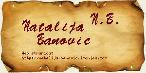 Natalija Banović vizit kartica